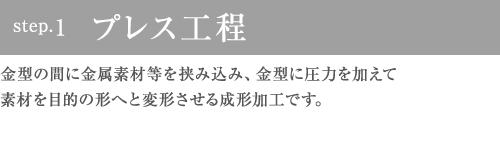 １．プレス工程